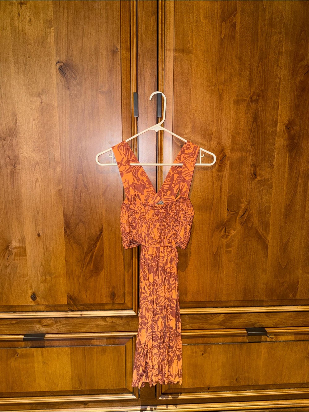 Anthropologie Orange Printed Mini Dress